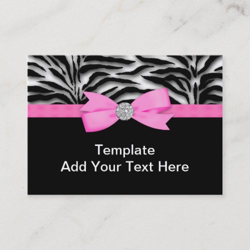 Elegant Hot Pink Zebra Business Cards