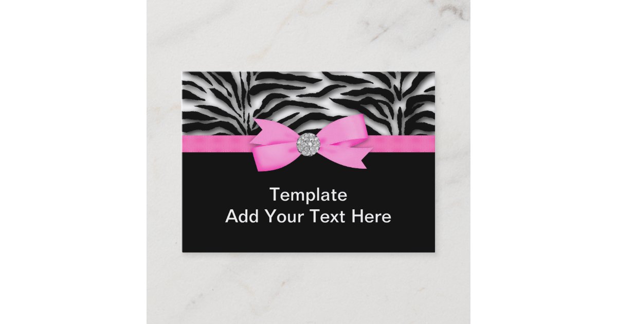 Elegant Hot Pink Zebra Business Cards Zazzle Com