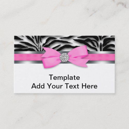 Elegant Hot Pink Zebra Business Cards