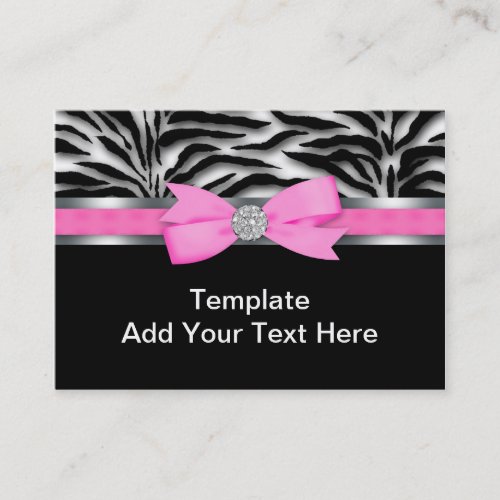 Elegant Hot Pink Zebra Business Cards