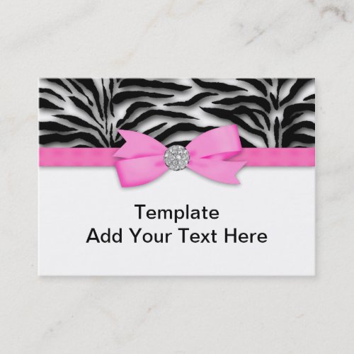 Elegant Hot Pink Zebra Business Cards