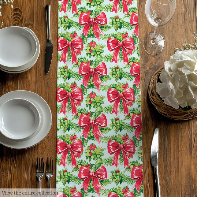Elegant hot red pink preppy Christmas table runner (Elegant hot red pink preppy Christmas table runner)
