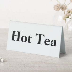 Elegant Hot Tea Table Tent Custom Text Design