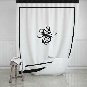 Elegant Hotel Chic Stylish Monogram Ampersand Shower Curtain