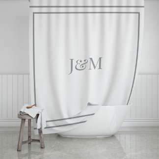 Elegant Hotel Chic Stylish Monogram Ampersand Shower Curtain
