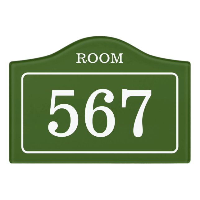 Elegant hotel room number door sign template (Small Crest Front)