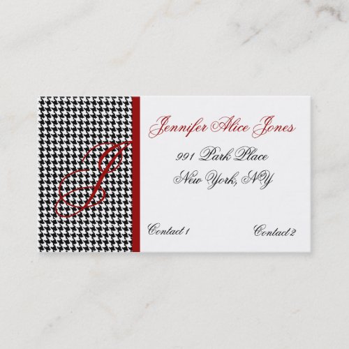 Elegant Hounds Tooth Pattern Business Card