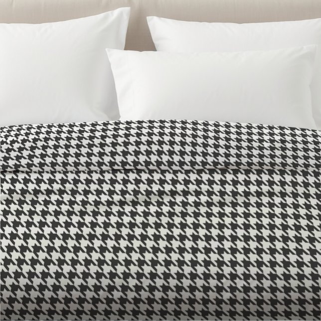 Elegant Houndstooth Black & White Duvet Cover (Creator Uploaded)