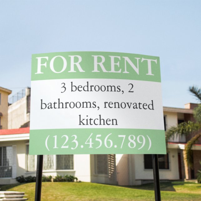 Elegant House / Apartment FOR RENT Yard Signage (real estate for rent elegant professional yard signage)