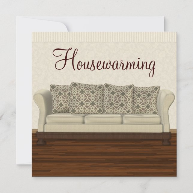 Elegant Housewarming Party Neutral Lounge Invitation (Front)