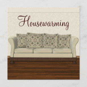 Elegant Housewarming Party Neutral Lounge Invitation