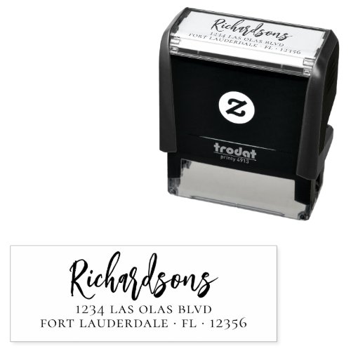 Elegant Housewarming Script Return Address Self_in Self_inking Stamp