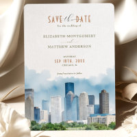 Elegant Houston, Texas Save-the-Date Invitation