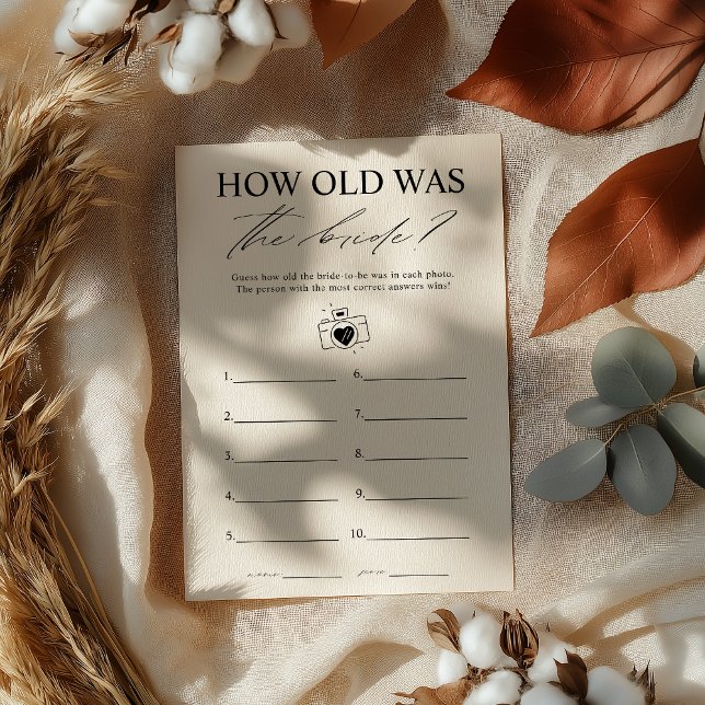 Elegant How Old Was the Bride Bridal Shower Game Invitation (Creator Uploaded)