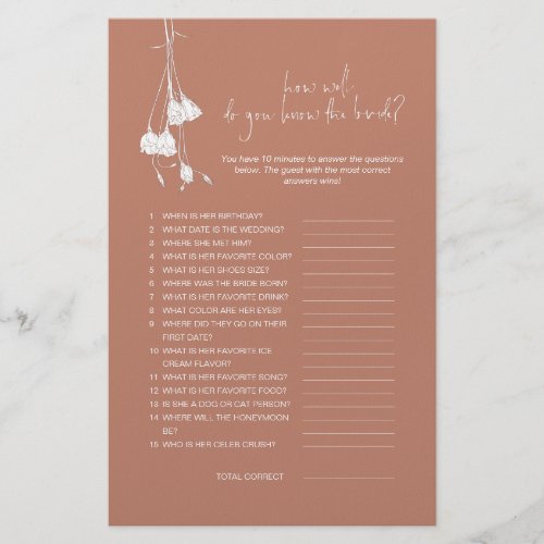 Elegant How Well Do You Know The Bride Game Flyer