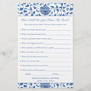 Elegant How Well Do You Know The Bride Shower Game