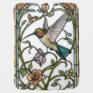 Elegant hummingbird artwork botanical boho chic baby blanket