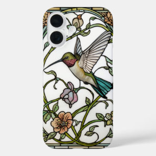 Elegant hummingbird artwork botanical boho chic iPhone 16 case