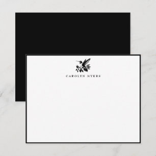 Elegant Hummingbird Botanical Note Card