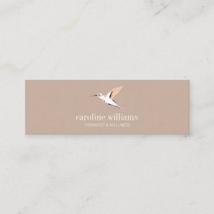 Elegant hummingbird illustration mini business card