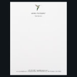 Elegant Hummingbird  Letterhead<br><div class="desc">Elegant letterhead featuring a green hummingbird on white matte high quality paper. The font style,  font size and font color can be changed by clicking on "Edit using design tool".</div>