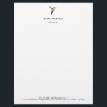 Elegant Hummingbird  Letterhead<br><div class="desc">Elegant letterhead featuring a green hummingbird on white matte high quality paper. The font style,  font size and font color can be changed by clicking on "Edit using design tool".</div>