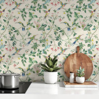 Elegant Hummingbird Nature-Inspired Floral Pattern