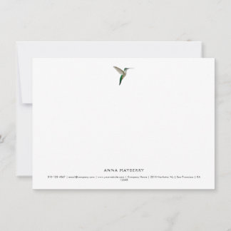 Elegant Hummingbird   Note Card