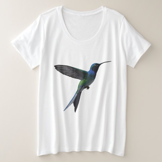 Elegant Hummingbird Plus Size T-Shirt (Design Front)