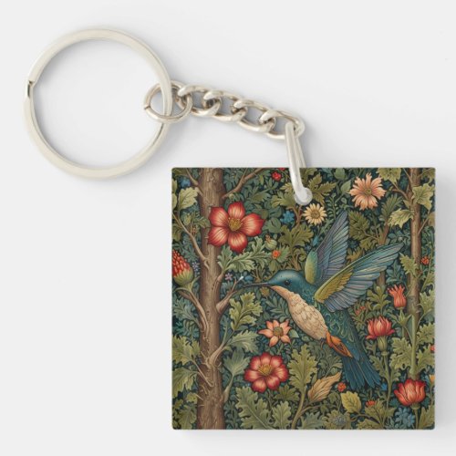 Elegant hummingbird romantic boho chic keychain