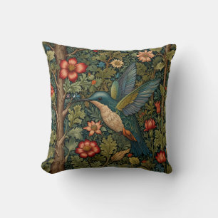Elegant hummingbird romantic boho chic throw pillow