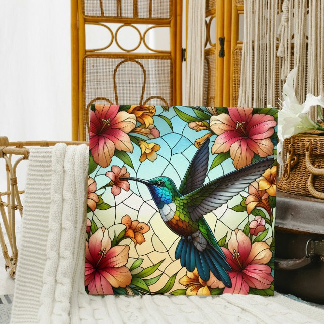 Elegant Hummingbird Stained Glass Effect Acrylic Print (Creator Uploaded)