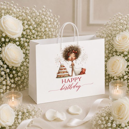 Elegant Humor Woman Burgundy Red Birthday gift bag