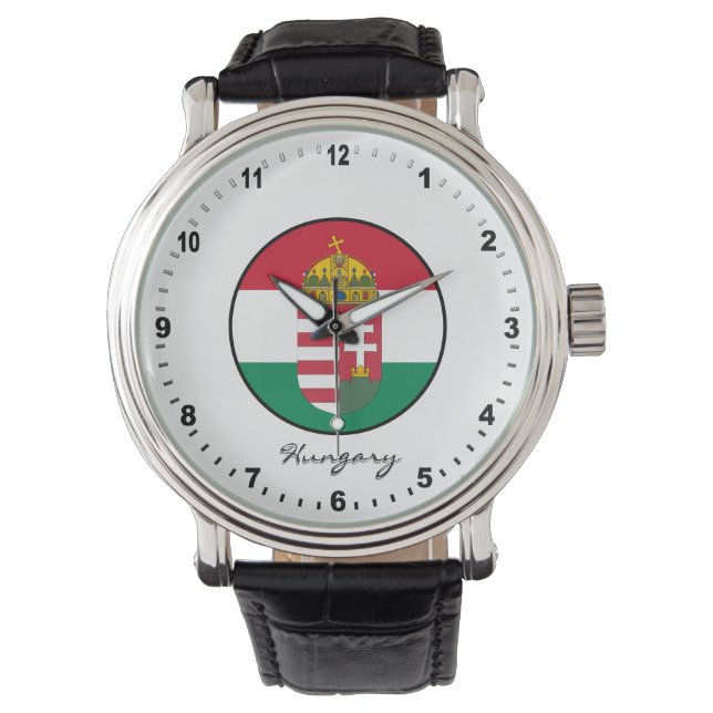 Elegant Hungary Watch & Hungarian Flag  (Front)