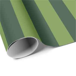 Elegant Hunter Green Garden Green Stripe Wrapping Paper