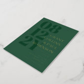 Elegant Hunter Green Gold Typography Foil Invitation (Rotated)