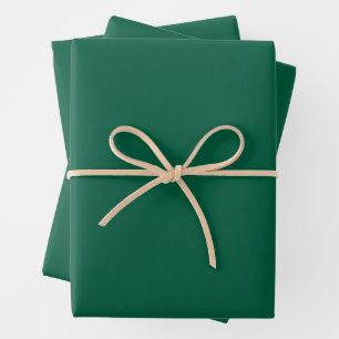 Elegant Hunter Green Solid Color Wrapping Paper Sheets