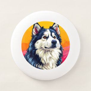 Elegant Husky Portrait with Vibrant Sunset Wham-O Frisbee
