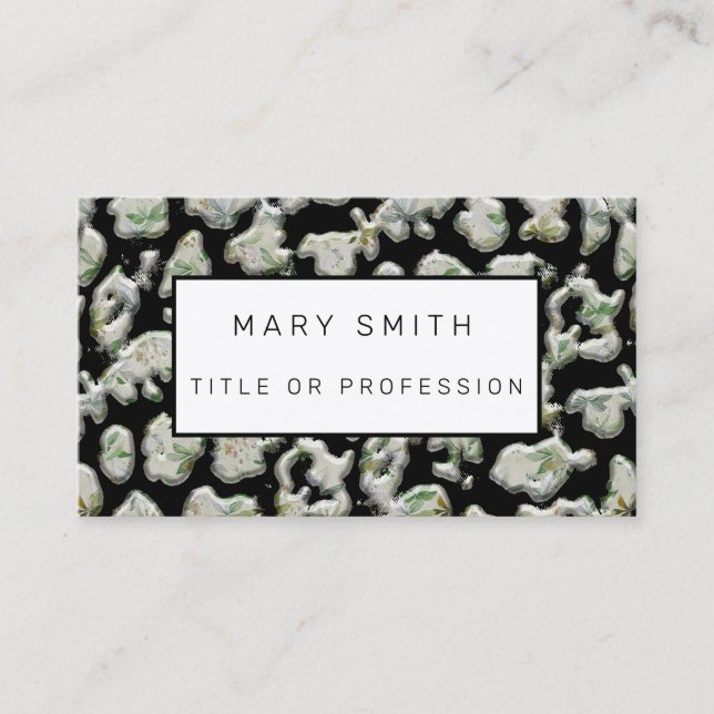 Elegant Hybrid Floral-Animal Business Card (Front)