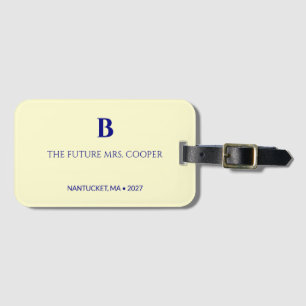 Elegant Hydrangea Blue Bride Destination Luggage Tag
