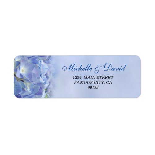 Elegant Hydrangea Blue Florals Address Label