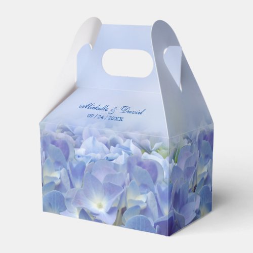 Elegant Hydrangea Blue Florals Wedding Favor Box