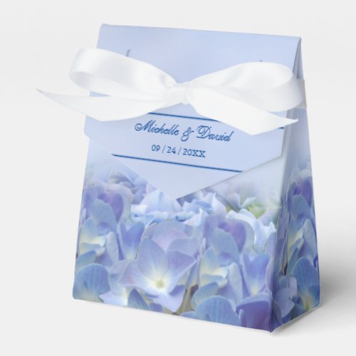 Elegant Hydrangea Blue Florals Wedding Favor Box