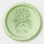 *Elegant Hydrangea Bouquet Wedding Couple Initials Wax Seal Sticker<br><div class="desc">Elegant Hydrangea and Leaves Floral Bouquet with Wedding Couple Initials ============</div>