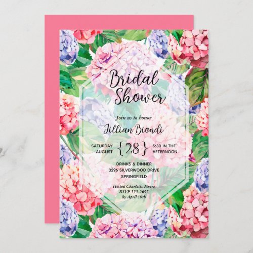 Elegant Hydrangea Bridal Shower Invitation
