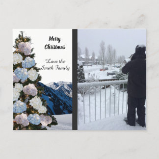 Elegant Hydrangea Christmas Tree Photo Card