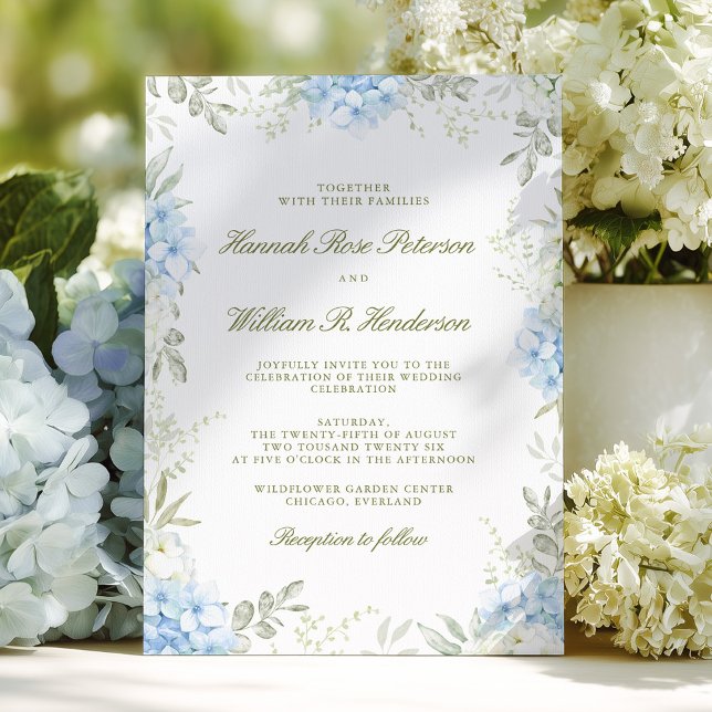 Elegant Hydrangea Floral Wedding Invitation (Creator Uploaded)