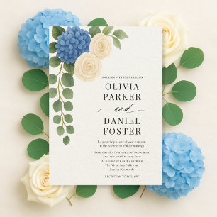 Elegant Hydrangea Floral Wedding Invitation
