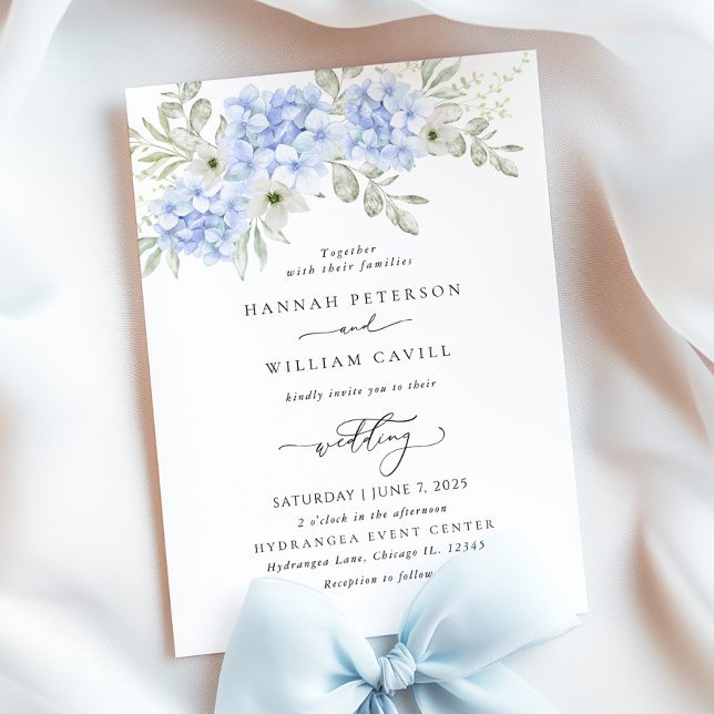 Elegant Hydrangea Floral Wedding Invitation (Creator Uploaded)