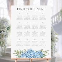 Elegant Hydrangea Floral Wedding Seating Chart